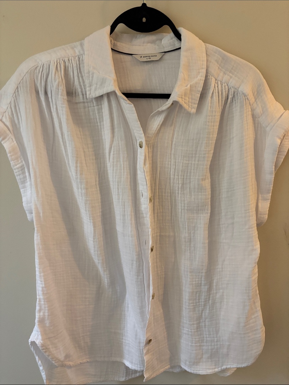 Denver Hayes White Gauze Button-Up Blouse